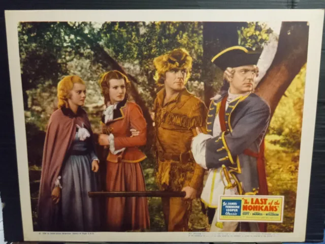 Lobby Card 1936 LAST OF THE MOHICANS R Scott B Barnes H Angel Wilcoxon best cast