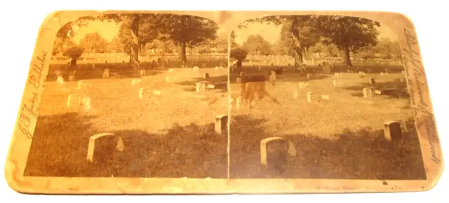 Vtg Stereoview Stereoscope Picture Card Soldiers Graves ??  Va. Virginia