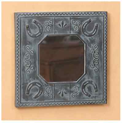 Horseshoe Tin Tile Wall Mirror Big Sky Carvers10 W x 10 H # B5210174