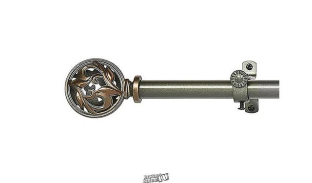 Achim Decorative Window Rod Grace Nickel Fits 28"-48"