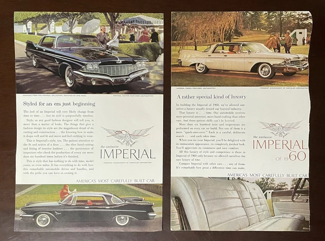 Chrysler Imperial 60 Vintage Print ad Lot 4 Door Southampton