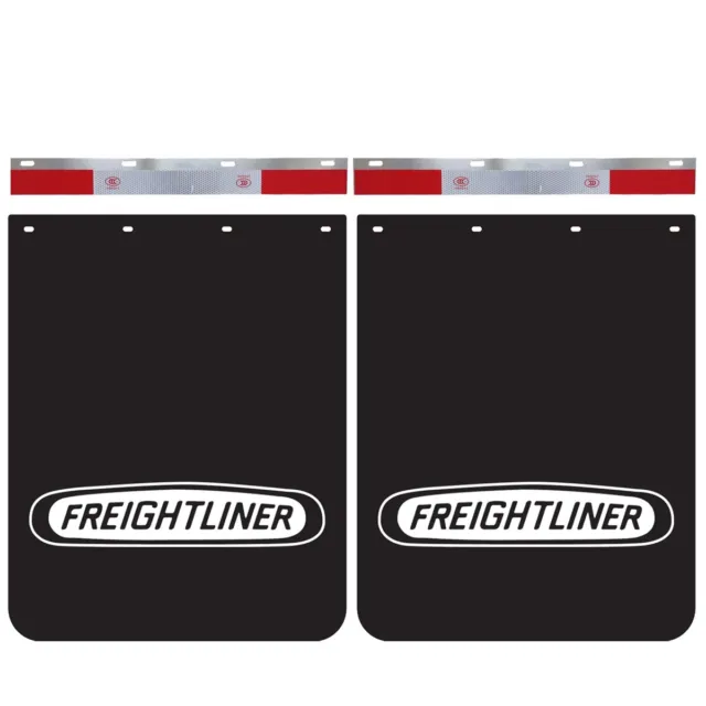 24" Mud Flaps with Reflector Strips for Semi-truck Trailer Heavy-duty Truck