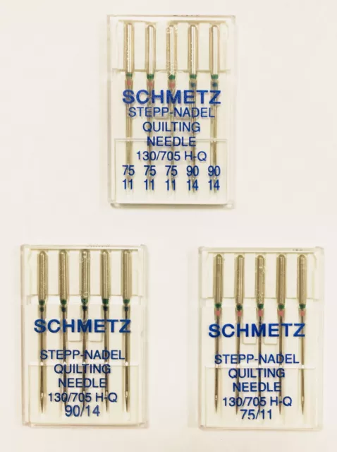 Schmetz Sewing Machine Needles for Quilting 130/705H-Q (5 pack - pick a size)