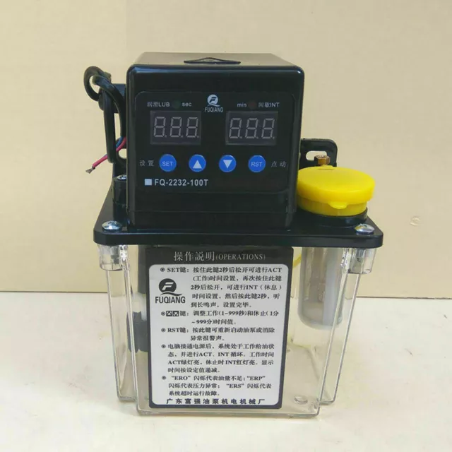 220V Dual Digital Display Automatic Electric Lubrication Pump Oiler Oiling Pump