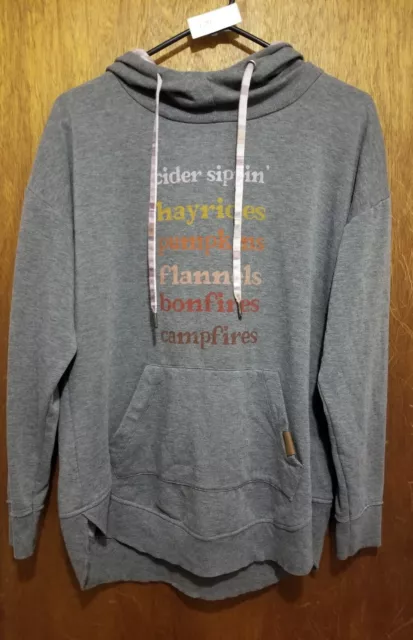 MAURICES Pullover Drawstring Sweatshirt Hoodie Gray Fall Women's Size M (174)