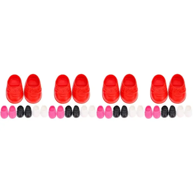16 Pairs Flat Shoes Miniature Toy Baby Doll Decorations Cute