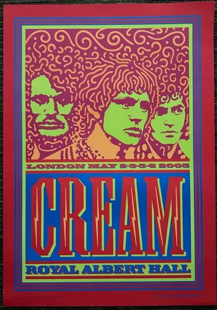 CREAM 2005 Royal Albert Hall Concert Original Poster Eric Clapton Ginger Baker