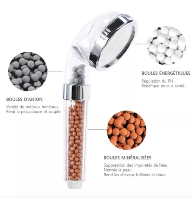 Pommeau De Douche Eco Thermale Haute Pression Filtration ET/OU Recharge Billes