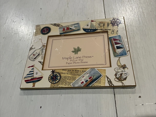 Nautical Maple Lane Press Paper Photo Frame ￼ 3 X 5 Or 4 X 6 ~NEW