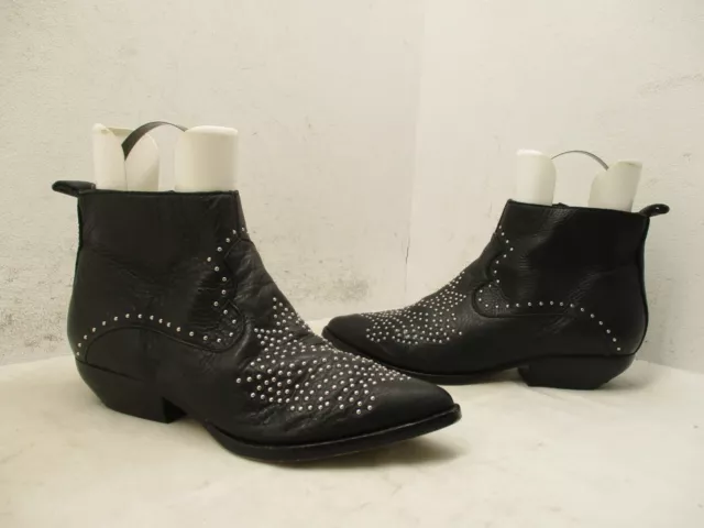 Dolce Vita Black Leather Zip Studded Ankle Boots Womens Size 9.5