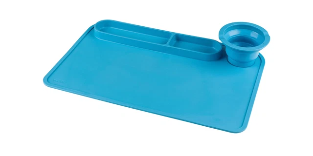 Crelando Pinselbecher und Unterlage Blau zusammenfaltbar
