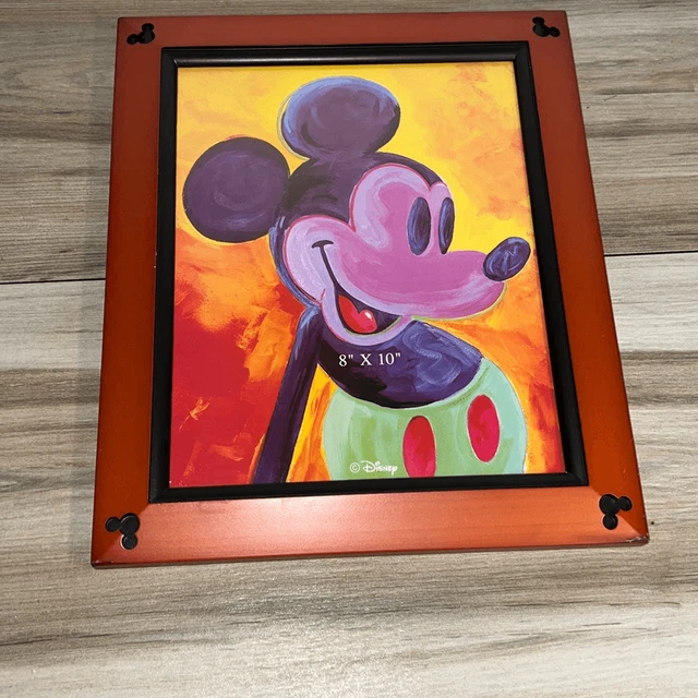 Vintage Walt Disney Parks Mickey Mouse Carved Wood Photo Picture Frame 8”X10”