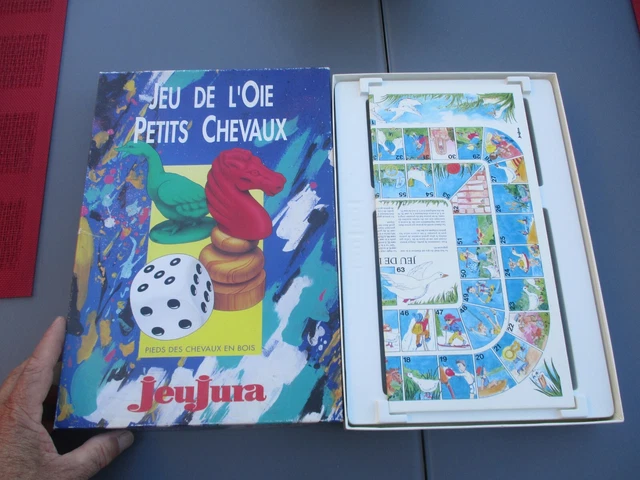 Ancienne Boîte De Jeux Garnier/Jeujura - Jeu De L'Oie, Dames, Petits Chevaux (incomplet)