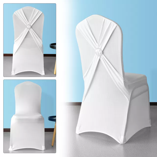 1-100x Silla Cubierta Spandex Elástico Boda Deslizar Fundas de Asiento Banquete