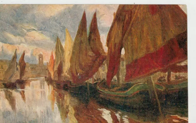 Cartolina Illustratore Della Volpe T. - Nel Canale Di Cesenatico - Vintage