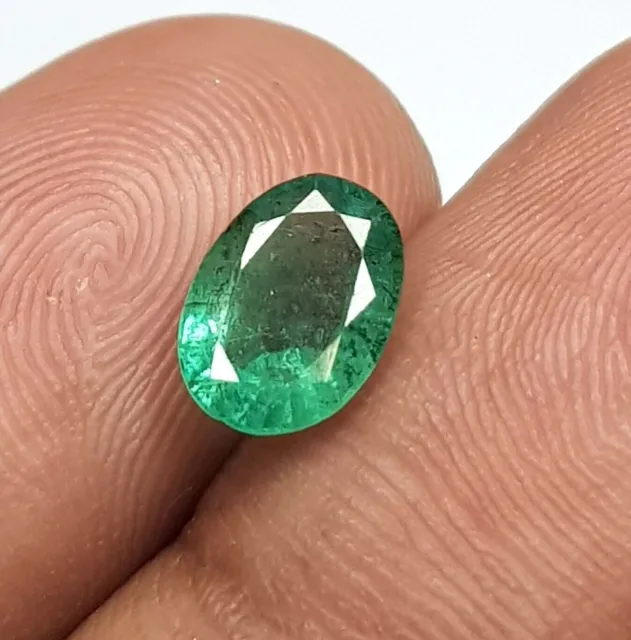 Gemme di smeraldo naturale dello Zambia di forma ovale verde intenso non...