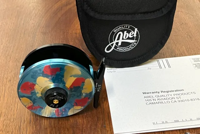 Abel Super 4 Fly Fishing Reel. Platinum Finish. Made in USA.