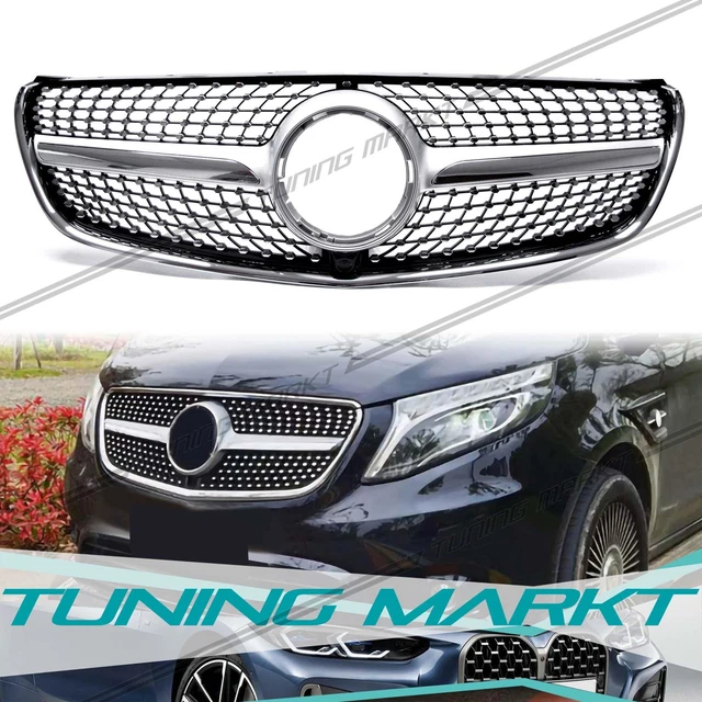 Kühlergrill Für Mercedes Vito W447 V250 V260 V300 2015-2023 - Diamant Front Grille In Schwarz | Tuning & Style-Upgrade