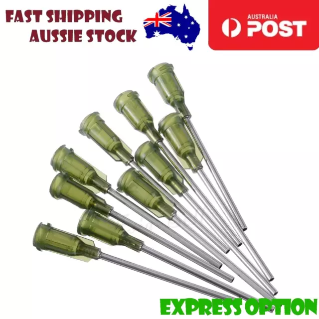 10pcs Dispensing Syringe Needle Tips 1.5" 14 Gauge Stainless Steel Liquid 14G