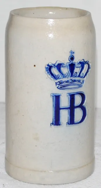 Hofbrauhaus Munchen HB Crown 1 Liter Beer Stein Glazed Stoneware Mug Germany