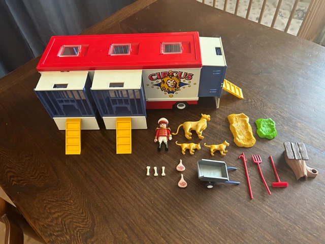 Playmobil Vintage 3514 – Set Cirque Roulotte Et Cage Fauves – 1979 – Boîte D'origine