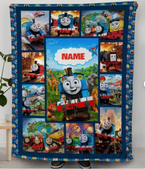 Personalized Thomas the Train Blanket, Thomas & Friends Birthday Blanket