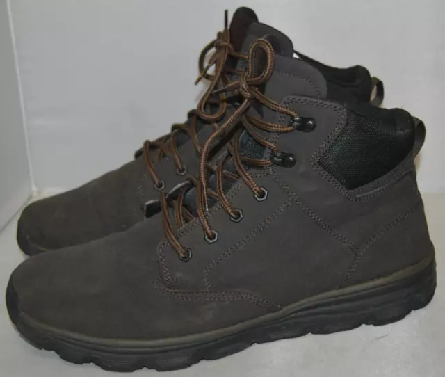 SKECHERS LEATHER BROWN Boots Men UK 13 SN 65156 Walking Hiking Boots ...