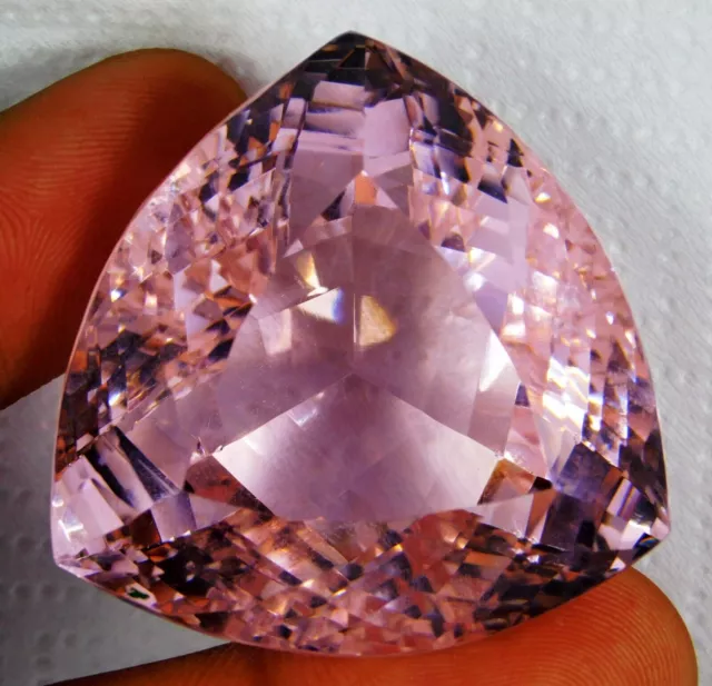 Certified 235.40 Ct Natural Brazilian Pink Topaz Trillion Cut Loose Gemstone