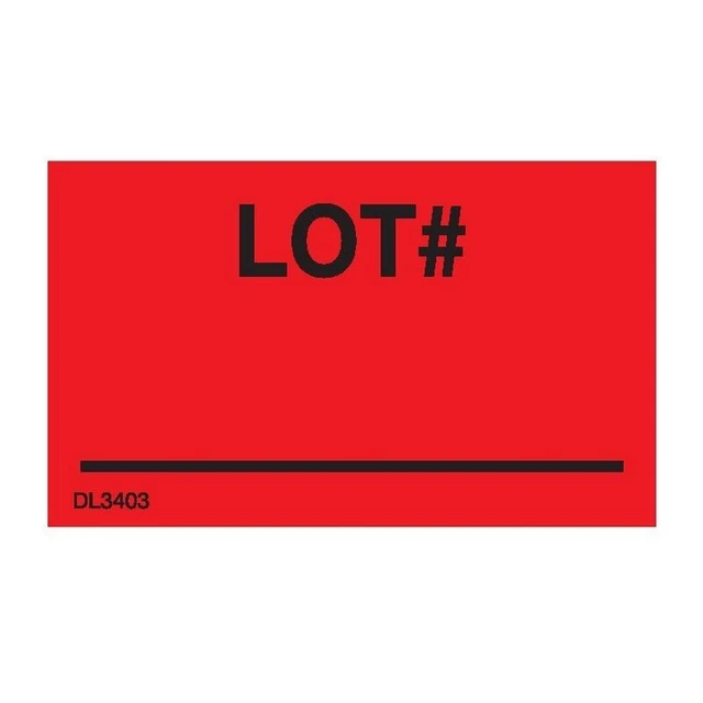 1-3/8" x 2" Lot # Labels (500 per Roll)