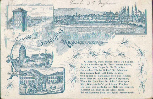 Schießplatz Hammelburg, Saaleck, Marktplatz, Artillerie, Stadt, Postkarte