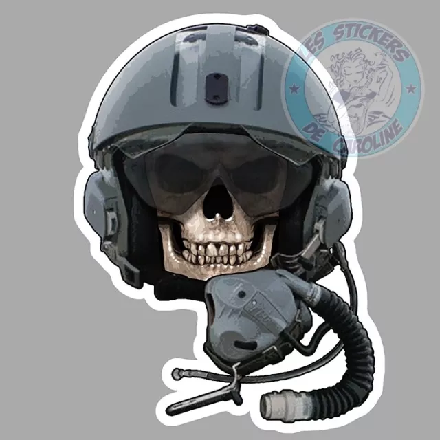 Motorrad Decals Sticker Tete De Mort Pilote Skull Avion Rider Biker Moto  Autocollant - AliExpress