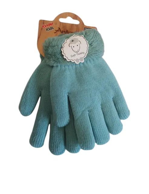 Children's Gloves Soft Warm Teddy One Size Finger Padded Winter Soft Colors