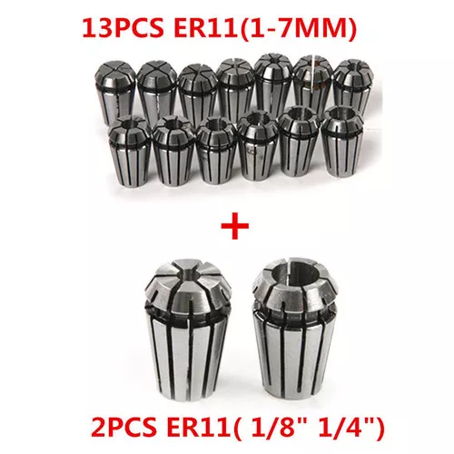 15pcs ER11 Precision Spring Collet Set for CNC Lathe Mill Engraving Machine Tool