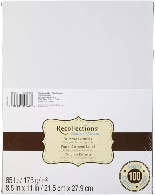 8.5”; x 11”; Foil Cardstock Paper by Recollections™, 25 Sheets