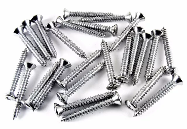 Ford Chrome Trim Screws- #10 x 1-1/2" Long- #10 Oval Head- 25 screws- #320