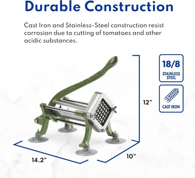 New Star Foodservice 42306 Commercial Grade 3/8" French Fry Cutter Green NIB