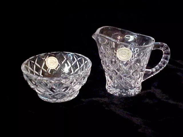 Vintage MNIB Lenox Crystal Brilliance Creamer and Sugar Bowl Set Czech Republic