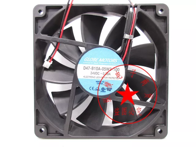 1PC GLOBE MOTORS D47-B10A-05W3-100 DC24V 0.38A 12025 12CM cooling fan #