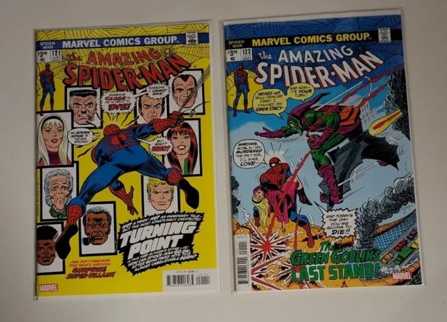 🔑Amazing Spider-Man #121-122 (2023) Nm/Nm- Facsimile Reprint Set Marvel Comics