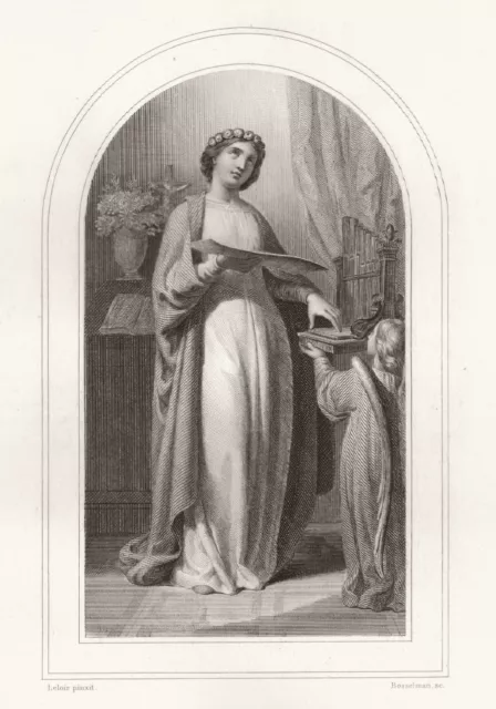 Portrait XIXe Sainte-Cécile Cécile de Rome Santa Cecilia Roma 1857