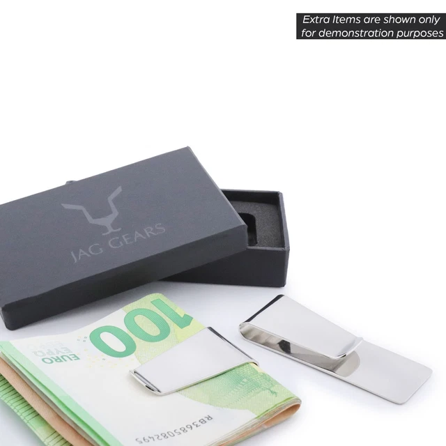 Ferma Soldi Stiloso In Acciaio Inossidabile - Regalo Elegante Placcato Oro Bianco Con Doppia Incisione Personalizzabile - Foto 9