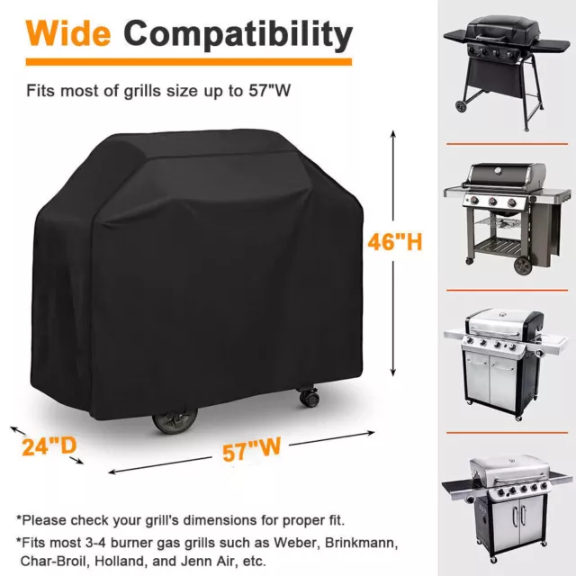 BBQ Gas Grill Cover Barbecue Waterproof Outdoor Heavy Duty UV Protection 57 Inch