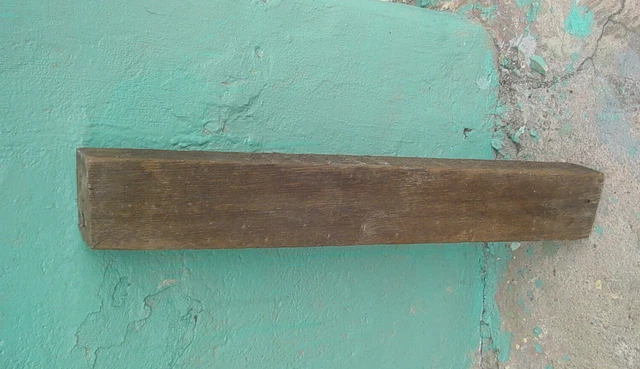 Rustic Wood Section   30 1/2 " x 4 1/8" x3", Architectural Salvage. Dark Brown