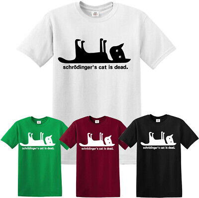 Schrodingers Cat Funny T-Shirt Cat Retro Kitten Xmas Gift Mens Ladies tshirt Top