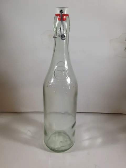 Vintage Geyer Freres Maison Fondee 1895 Glass Bottle Wire Bale Swingtop