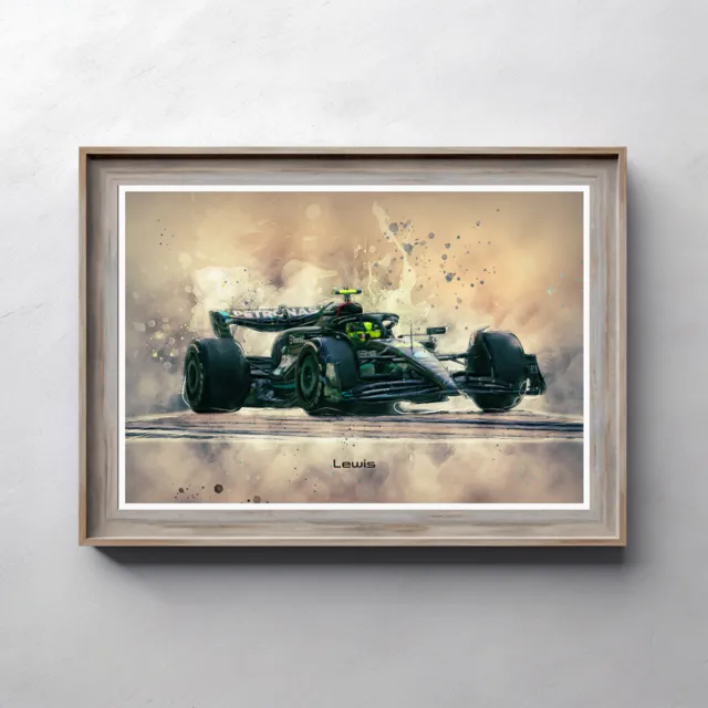 Lewis Hamilton Print: Graphic Art, Formula 1 Poster, F1 Wall Art, Sports Décor