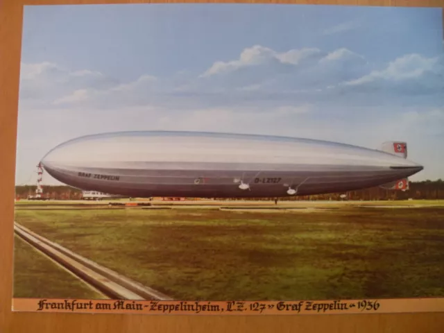 Cartolina/Postcard Luftschiff Graf Zeppelin Lz 127 Francoforte 1936 Dirigibile