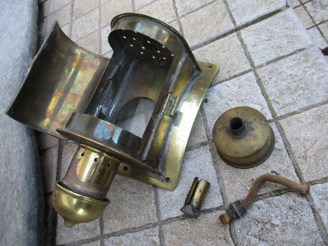 Vintage Messing alte Eisenbahn seltene ungewöhnliche schöne Laterne Öllampe...