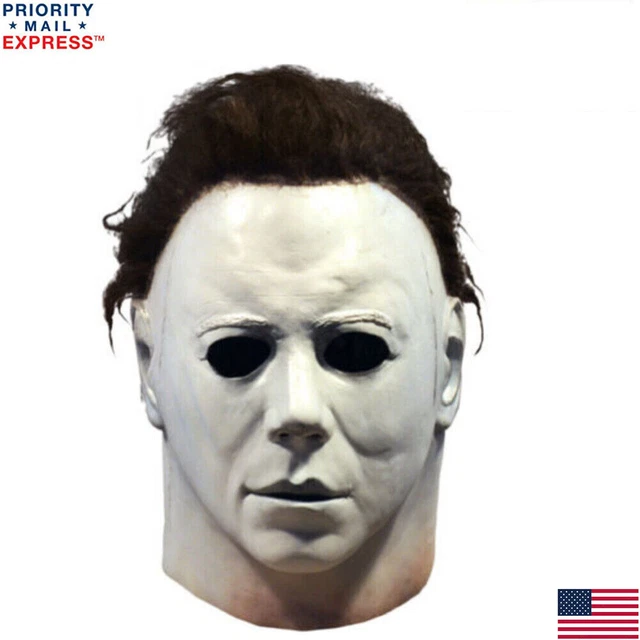 Michael Myers Mask Halloween Costume Scary Horror Murderer Cosplay-Adult Size
