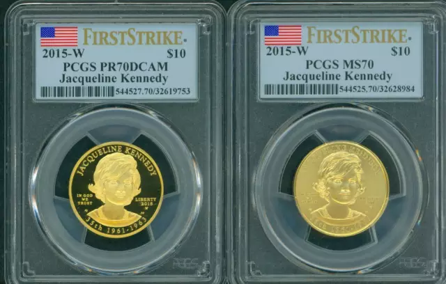 2015-W $10 GOLD SPOUSE Jacqueline Jackie Kennedy PCGS PR70 MS70 First Strike FS